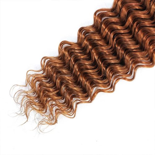 Cklikeb Human Hair Bundles T1B/30# Color Deep Wave Bundles Human Hair Unprocessed Brazilian Virgin 12 14 16 Inch 3 Bundles Quick Weave Human Hair Extensions (T1B/30 Deep Wave, 12 14 16)