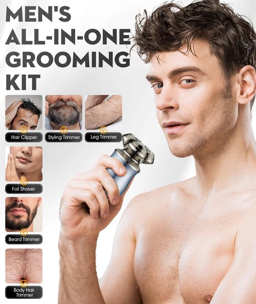 Irosiy Electric Razor for Men, 3D Floating Blade Shaver with 9000 RPM High Speed, IPX7 Waterproof, 60-Day Battery Life, Compact Portable Wet/Dry Electric Shaver