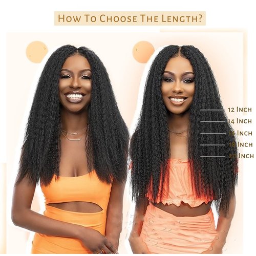 Caliee Microloop Kinky Straight 16 Inch, Micro Beads Human Hair Extensions Natural Black 1B Color 50g Real Remy Hair Extensions 50s
