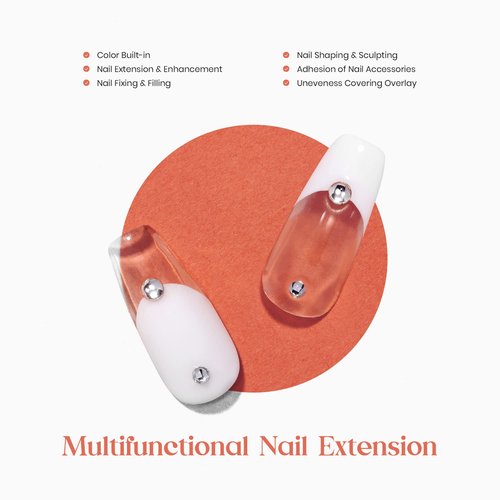 Beetles Poly Extension Gel Nail Kit Bubblegum Garden Chrome Powder Include Nail Kit for Beginners+ 8-in-1 Gel Builder for Nails