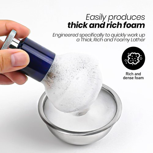 Doladaes Shaving Brush for Men, Shave Brush soft and dense, Stainless Steel Handle,Ultra-Strong Nut Structure,Minimal Shedding, Fast Lather,The best shave of your life! Blue Pearl