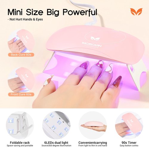 Morovan Poly Gel Nail Kit: Extension Gel Nail Kit With Nail Lamp Slip Solution Complete Professional Manicure Tools Everything In One Box DIY Set For Beginners At Home Creative Nail Art Salon Quality
