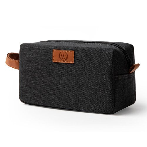 Janhavi Waterproof Makeup Bag, Travel size Toiletries Bag, Men's Accessories Case, Personalized Laser Engraved Initials & Wheat Ear, Travel Bags for Men, boyfriends Gift Box Men(Dark Grey W)