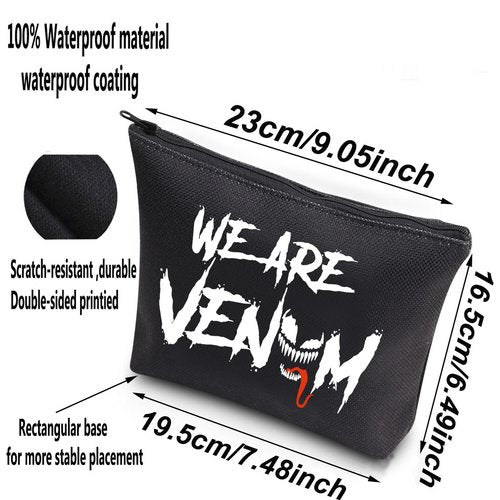 BWWKTOP Spider Hero Cosmetic Makeup Bag Villain Movie Fans Gift We Are Venom Makeup Zipper Pouch Bag (WE ARE VENOM)