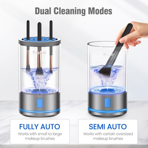 Makeup Brush Cleaner Machine, 2 in 1 Makeup Brush Cleanser & Washer, 7000 RPM High-Speed Deep Cleaning, Portable Automatic Cosmetic Brush Cleaner for All Makeup Brush and Sponge, Blue