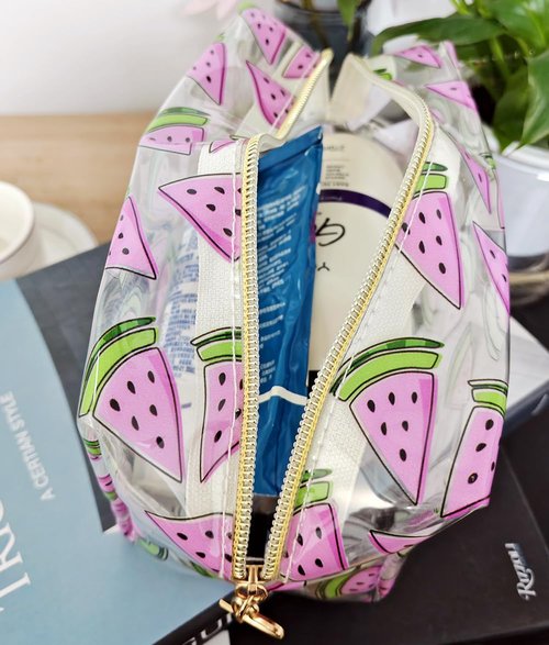 Small Cosmetic Bag Clear Makeup Bag Travel Make Up Organizer Case Women Printed Waterproof Toiletry Bag Square Pouch for Transparen Purse for Cute Pouch