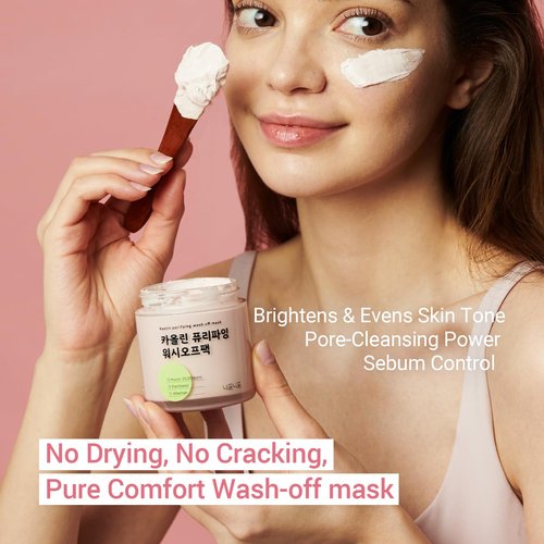 NEAF NEAF Kaolin Purifying Wash Off Pack, Pore Cleansing Mask for Dry Sensitive Skin, Softening and Hydrating, Korean Skincare (3.88oz / 110g)
