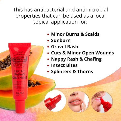 Lucas Pawpaw Ointment 4 x 15g Pawpaw Balm for Lips & Dry Skin - Unique All Skin Types, All Gender- Any Season Gift Pack | Imported Directly From Australia