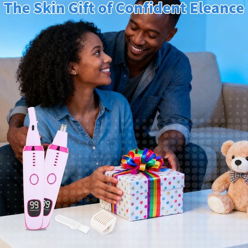 Beanify 2 in 1 Nose and Ear Hair Trimmer with LED Display, Rechargeable Electric Nasal Hair Clipper for Men & Women, Eyebrow & Facial Hair Removal with Dual-Edge Blades, Easy to Clean