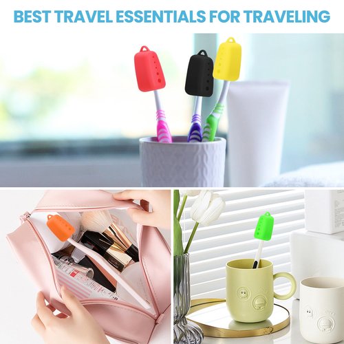 Lapfoon 8 Pack Silicone Toothbrush Covers, Tooth Brush Cover Cap for Electric & Manual Toothbrushes, Toothbrush Travel Essentials