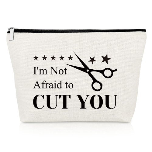 Funny Hairdresser Gifts Makeup Bag Hair Stylist Gifts for Salon Cosmetic Bag Thank You Appreciation Gifts for Hairdresser Graduation Retirement Gifts Cosmetology Gift for Cutter Barber Cosmetic Pouch