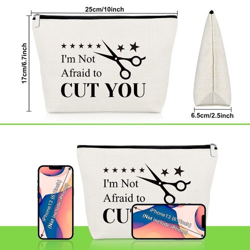Funny Hairdresser Gifts Makeup Bag Hair Stylist Gifts for Salon Cosmetic Bag Thank You Appreciation Gifts for Hairdresser Graduation Retirement Gifts Cosmetology Gift for Cutter Barber Cosmetic Pouch