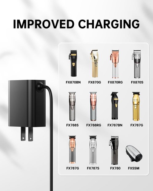 WUKUR 4.5V Charger Compatible with BaByliss PRO FX870, FX788, FX787, FXSSM, FX820, FX726, FX825 LoPROFX Trimmer Clipper Charger Cord