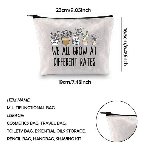 WCGXKO Special Education Teacher Gift We All Grow At Different Rates Zipper Pouch Makeup Bag (Different Rates)