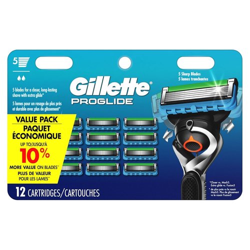 Gillette Fusion5 ProGlide Men's Razor Blade Refills, 12 Count, Mens Blades