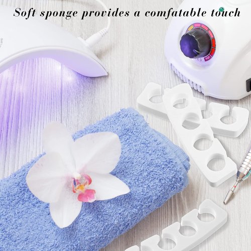 Potchen 300 Pcs Toe Separators for Nail Polish Bulk Toe Separator Pedicure Correct Foot for Men Women Nail Polish Comfy Soft Pedicure Supplies(White)
