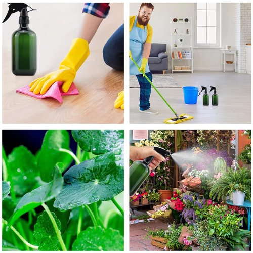 ILSSLI Plastic Spray Bottles 17OZ Empty Spray Bottle 2PCS Refillable Water Squirt Bottles Leakproof Water Spray Bottles for Cleaning Solution Alcohol Gardening Plants and Hairdressing