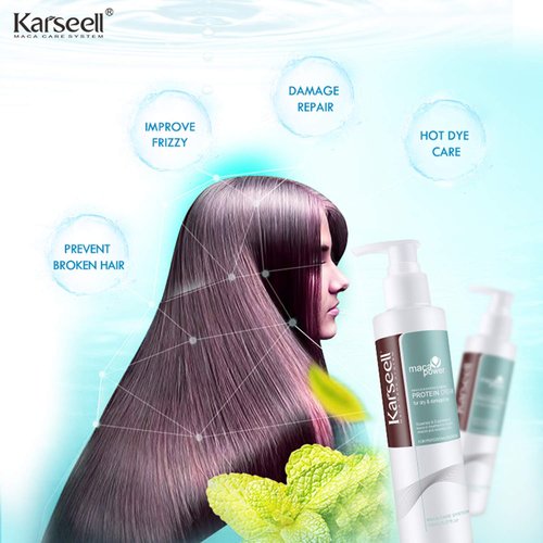 Karseell Argan Oil Hair Serum + 150ml Repair Protein Cream Leave-In Conditioner for Dry, Damaged Hair