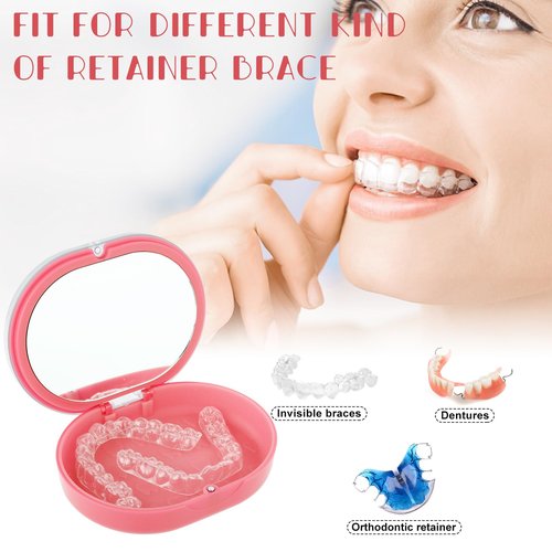 Ultrasonic Retainer Cleaner and Retainer Storage Case Bundled Set Contains Ultrasonic Retainer Cleaner Machine and Double Layer Retainer Case