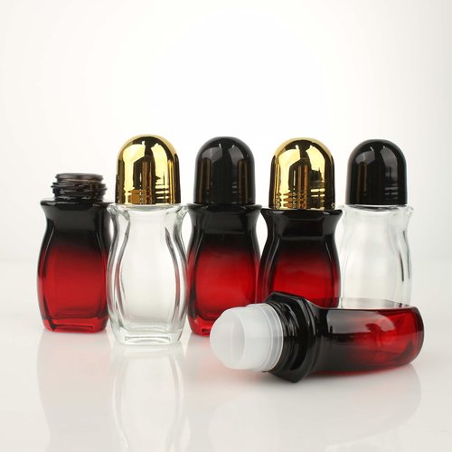 COSIDEA 5 PCS Empty 50ml 1.67oz clear glass deodorant roller ball container Body oil roll on bottles travel containers