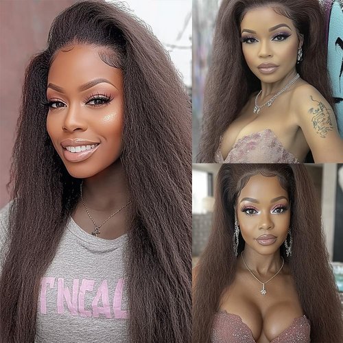 Yaki Straight Human Hair Bundles 26 Inch Kinky Straight Single Bundle #4 Chocolate Brown Human Hair Unprocessed Native Virgin Hair 100g Total 1 Extension Wet and Wavy Human Hair Extensions for Women
