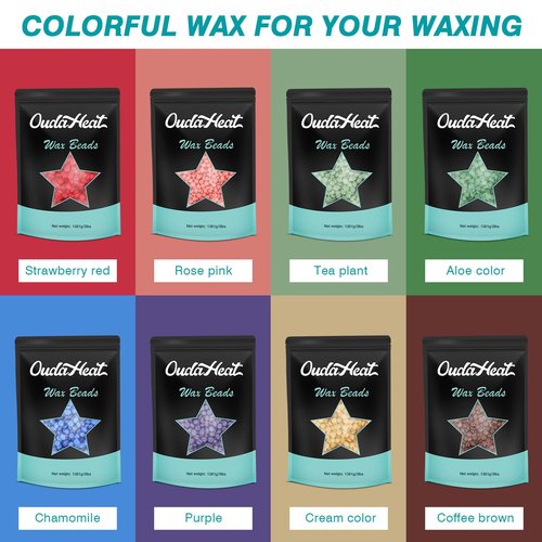 Wax Beads, 2.4lb Wax Beans for Hair Removal Sensitive Skin, Brazilian Coarse Waxing for Face, Bikini, Eyebrow, Back, Chest, Legs, Armpit, Waxing Beads for Women Men, 5 Silicone Stick, Tea Tree