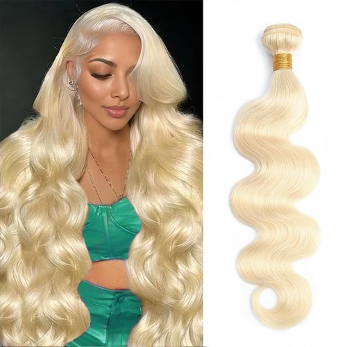 InsQueen 16 inch #613 One Bundle Unprocessed Brazilian Virgin Human Hair Bundles Body Wave Blonde Hair Extensions 100% Virgin Remy Human Hair