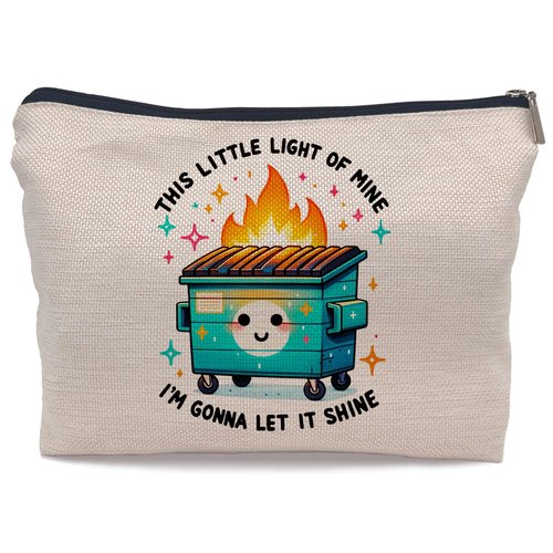 Ayxvt Dumpster Gifts Makeup Bag, Dumpster Bag,Dumpster Fire Cosmetic Bags for Women, Inspirational Positive Encouragement Gifts for Women Zipper Pouch