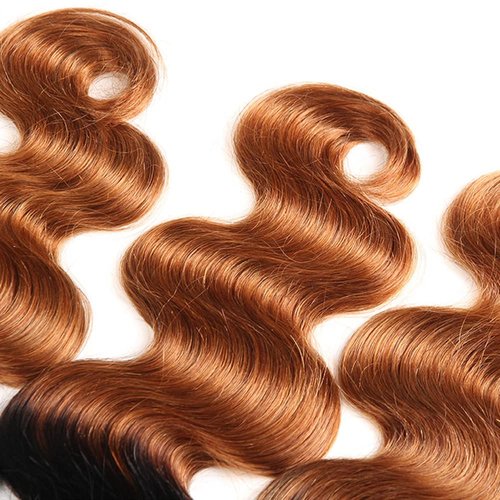 1B30 Human Hair Bundles Ombre Brown Bundles Dark Brown Body Wave Bundle Human Hair 8 10 12 Inch Double Weft Brazilian Virgin Remy Hair Extensions Silky Woft For Women Deals
