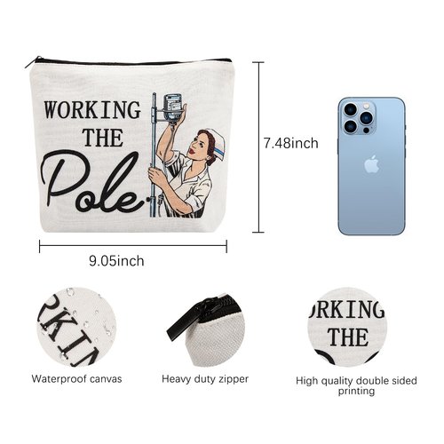 ANEETAFAN ER Nurse Gift,Nurse Gifts for Women Funny Makeup Bags,Working The Pole,Gifts for Nurses Pencil Makeup Pouch Bag with Zipper, Nurse Graduation Gift,Nurses Day Gift,RN Nursing Bag for Work