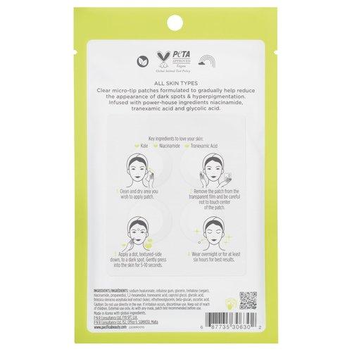 Pacifica Dark Spot Dissolving Micropatches – Microneedling Dots w/ Niacinamide 12-PACK Tranexamic Acid & Kale to Fade Post-Acne Marks and Age Spots, Brightening Patch Treatment, Clean Vegan Skincare