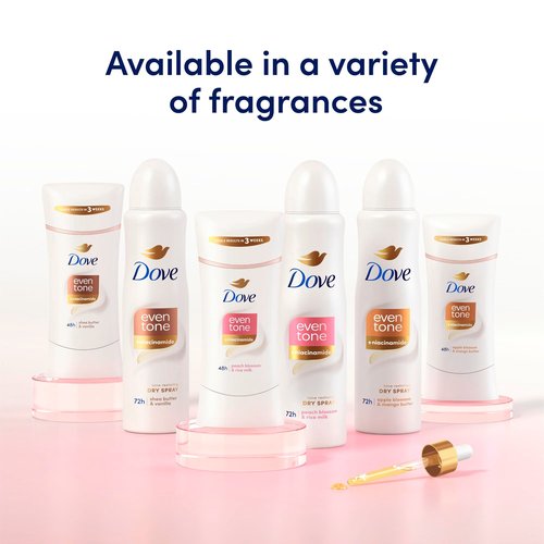Dove Antiperspirant Deodorant Stick Even Tone Shea Butter & Vanilla Pack of 3 for 48h Odor and Sweat Protection & Skin Restoration, with Niacinamide & Visible Results in 3 Weeks, 2.6 oz