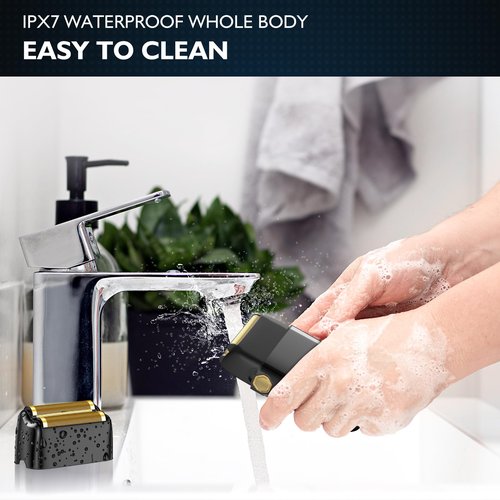 Electric Foil Shavers for Men: Close Shave Electric Razors with 3 Floating Blades, IPX7 Waterproof Wet Dry Face Razor with Big LED Display, Cordless Beard Trimmer with 3 Gears Adjustable (Black)