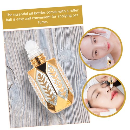 GLEAVI 12 pcs Essential Ml Mini Fragrance Exquisite Tiny Er Perfume Refillable Plastic Oil DIY Sub-ing Perfumes Balms On Golden Dispensing Gold Arabic Small for Container