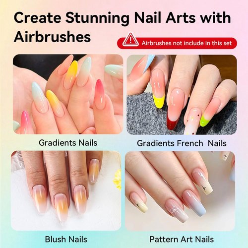 JODSONE 32 Colors Airbrush Gel Nail Polish, No Dilution Gel Nail Polish Strong Coverage, Highly Saturated Colors Ideal for At-home Salon Use