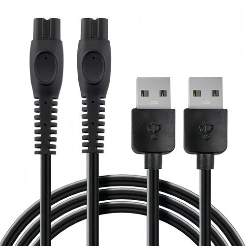 Charger for Philips Norelco Shaver 2400, 3600, 3900, USB Charging Cord for Philips OneBlade QP2834, QP2724, QP4530, QP6542, QP1924 Trimmer - 2 Pack