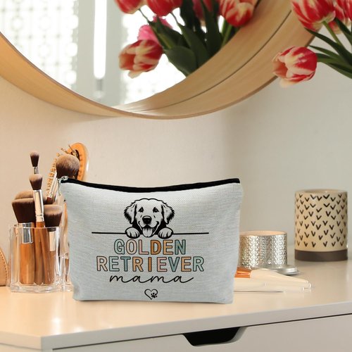 RYYCDOI Golden Retriever Gift for Women, Golden Retriever Mom Mama Makeup Bag Pouch