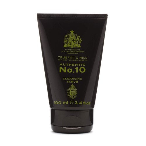 Truefitt & Hill Cleansing Scrub - No. 10 - Clears Pores, Alleviates Acne, Stimulates Skin-Cell Renewal by Gentle Walnut Shell Exfoliation, Willow Bark and Borage Oil to Protect - 3.3 oz.