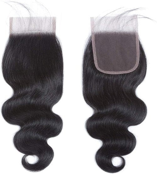 4x4 Lace Closure Human Hair Body Wave HD Lace Closure 20 Inch Free Part 100% Brazilian Virgin Human Hair Extensions 150% Density Pre Plucked Natural Black Color