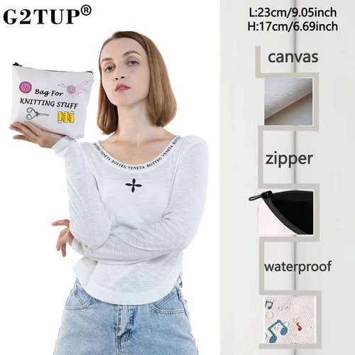 G2TUP Knitting Makeupbag Yarn Storage Crochet Bag for Knit-ting Stuff Gift for Sewing Quilting Lover (Bag for Knitting Stuff)