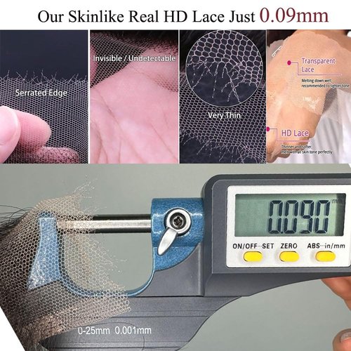 SKINLIKE Real HD Swiss Lace Closure Human Hair 2x6 Lace Closure with Clean Hairline Much More Density Full Cuticle Aligned Brazilian Human Hair Body Wave Style (16inch, HD BW 2x6 lace closure)