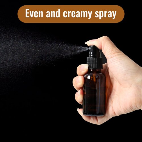 STARSIDE 24 Pack 1oz Amber Glass Spray Bottles with Fine Mist Sprayer,30 ml Glass Travel Bottles for Cosmetic Essential Oils Cleaning Solutions Perfumes & Liquids