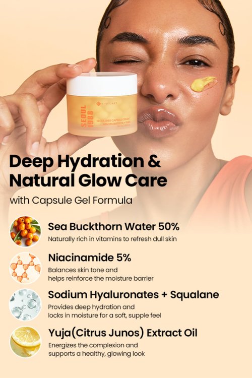 K-SECRET SEOUL 1988 Niacinamide Capsule Cream – Hydrating Face Moisturizer with 5% Niacinamide and Yuja | Vitamin C Capsule Cream for Dark Spots, Uneven Skin Tone | Korean Skincare, 50ml / 1.69 fl oz