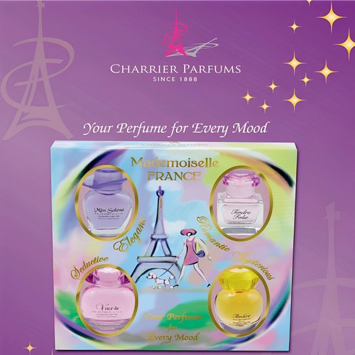 Charrier Parfums - 4 Eaux de Parfum Gift Set - 'Mademoiselle France' - 44.1 ml - Made in Provence, France