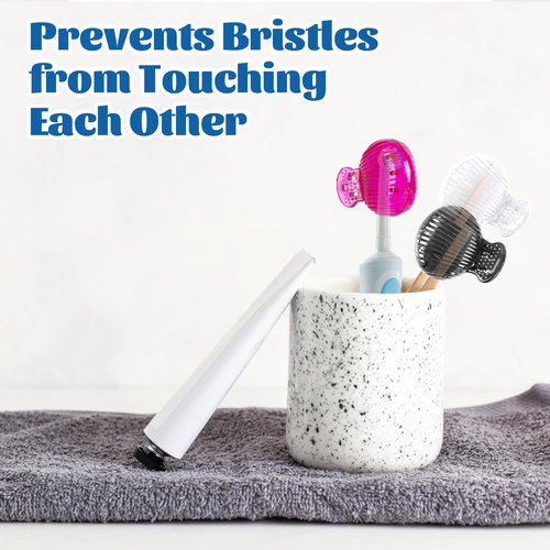 UCEC 6 Pack Toothbrush Covers Caps, Toothbrush Protector Head Covers Case, Plastic Clip Tooth Brush Cover for Travel, Camping, Bathroom, School, Business