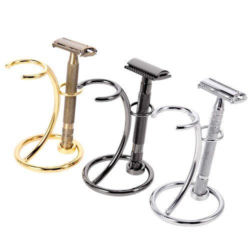 Grandslam Shaving Razor and Brush Stand Universal Holder for Safety Razor Storage Shave Brush Holder (gunmetal)
