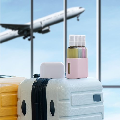 3oz Travel Bottles for Toiletries, 4 Pack Tsa Approved Portable Travel Size Containers for Shampoo Liquid With Labels, Leak Proof Refillable Containers Dispenser Set - Pink