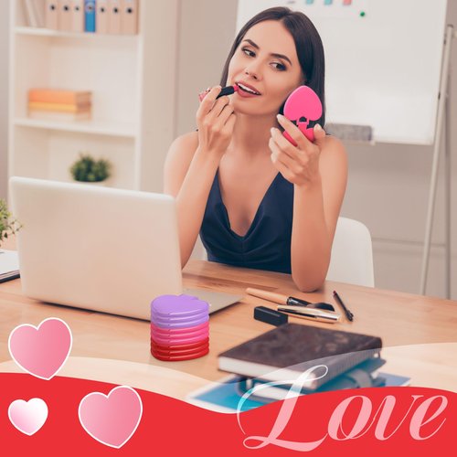Geetery 48 Pcs Valentine Compact Mirror Bulk Gifts Heart Shaped Mini Pocket Small Folding Makeup Portable Travel Heart Purse Hand Mirror for Women Gift(Red,Rose Red,Purple)