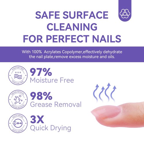 Saviland Monomer Acrylic Nail Liquid 8.11fl.oz & SAVILAND Nail Dehydrator and Primer