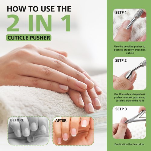 Stainless Steel Cuticle Pusher, BALUCA Horseshoe Shaped Double-Ended Cuticle Sticker – The Ultimate Nail Technician’s Sidekick for Perfect Manicures and Pedicures